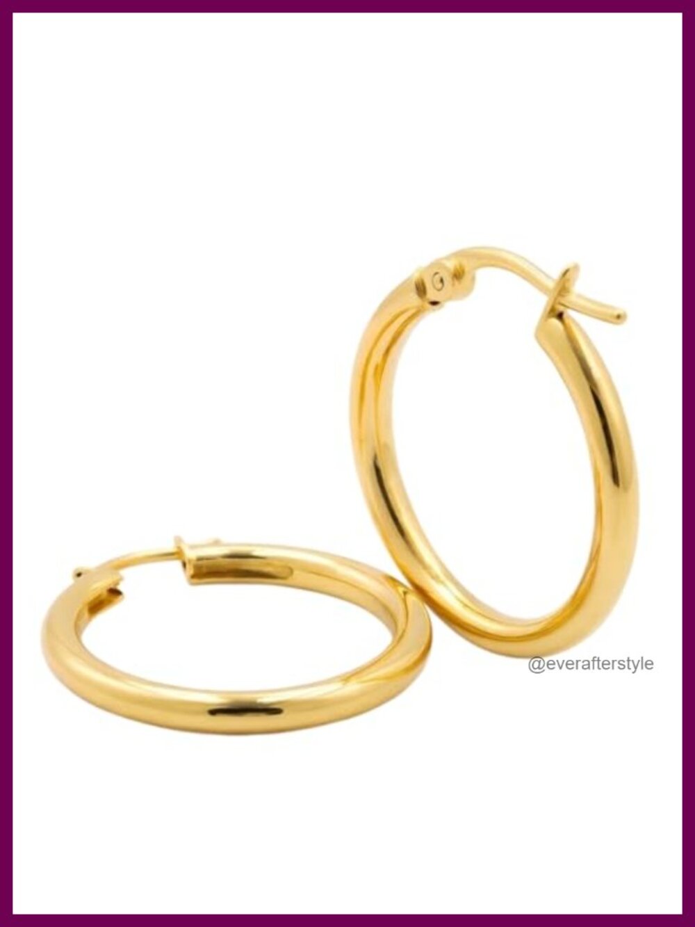 14K Gold Plated Hoop Earrings Lightweight Minimalist Gift for Women